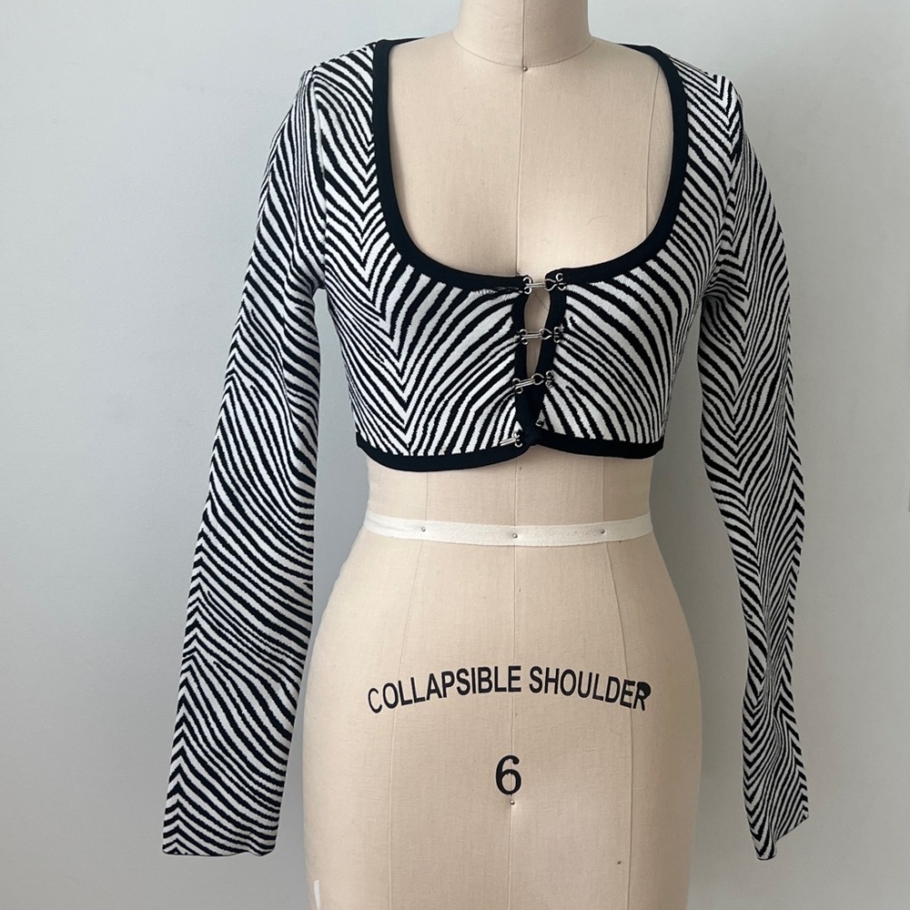 Opening ceremony zebra print crop top